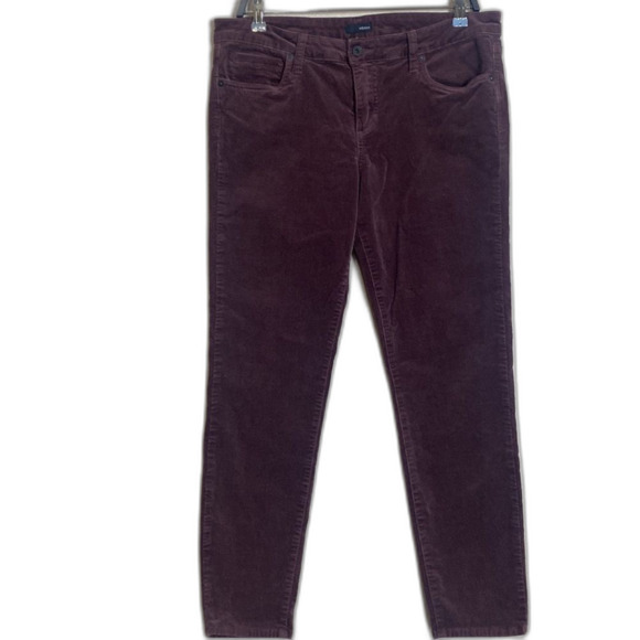 Edyson Mid-Rise Skinny Corduroy Plum Purple Womens Size 31 Short  28" Inseam - Picture 1 of 7